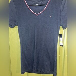 Woman’s  Navy V-Neck Shirt